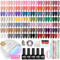 VANREESA 73 PCS Gel Nail Polish Kit with 48W UV Lamp - 55 Colors Set