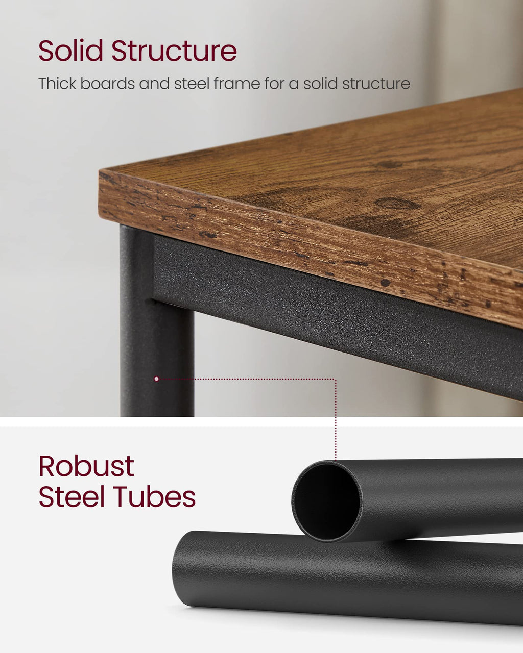 VASAGLE Set of 2 Side Tables – Industrial 2-Tier Bedside Tables