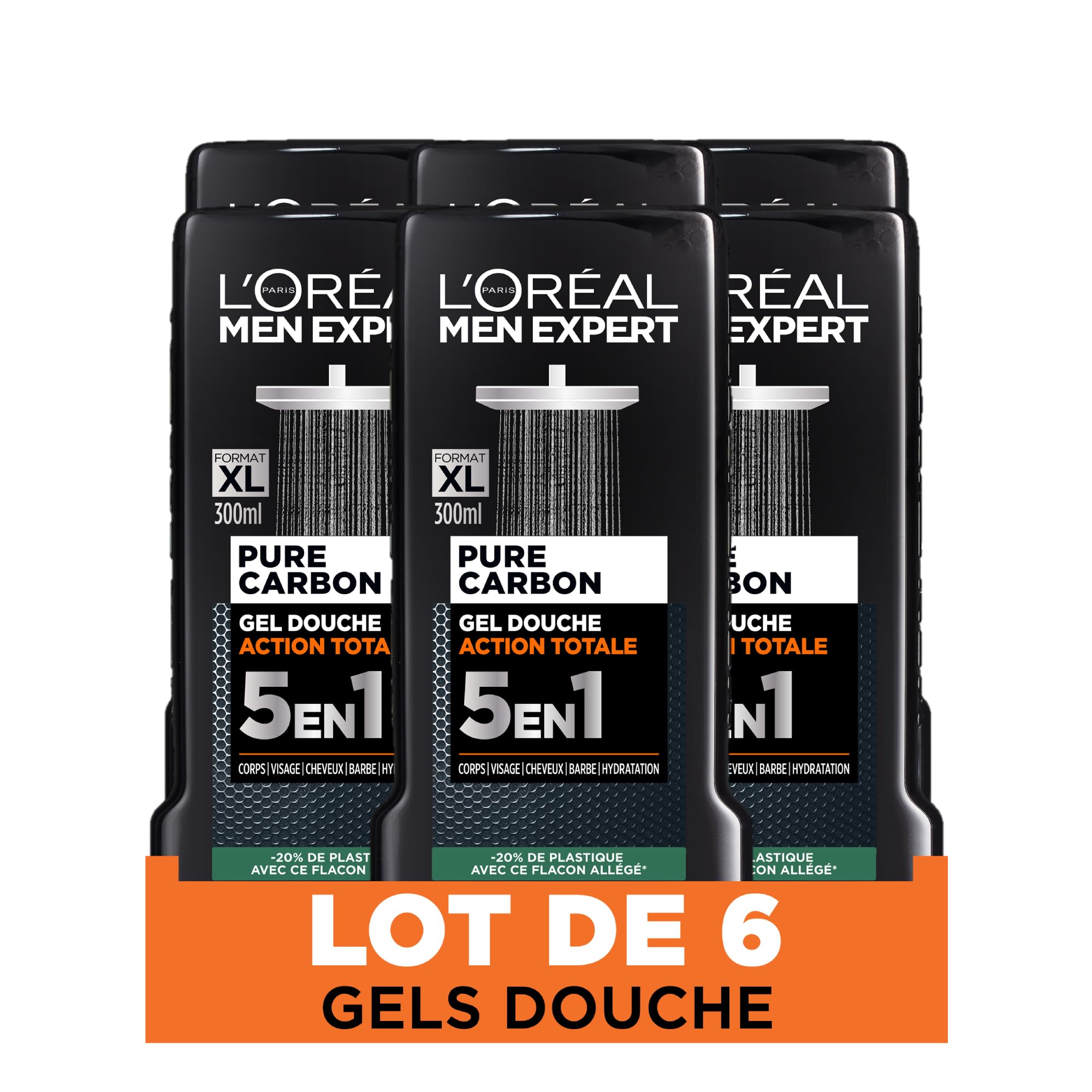 L'Oréal Paris Men Expert Total Clean 5-in-1 Shower Gel - 6 Pack Bulk