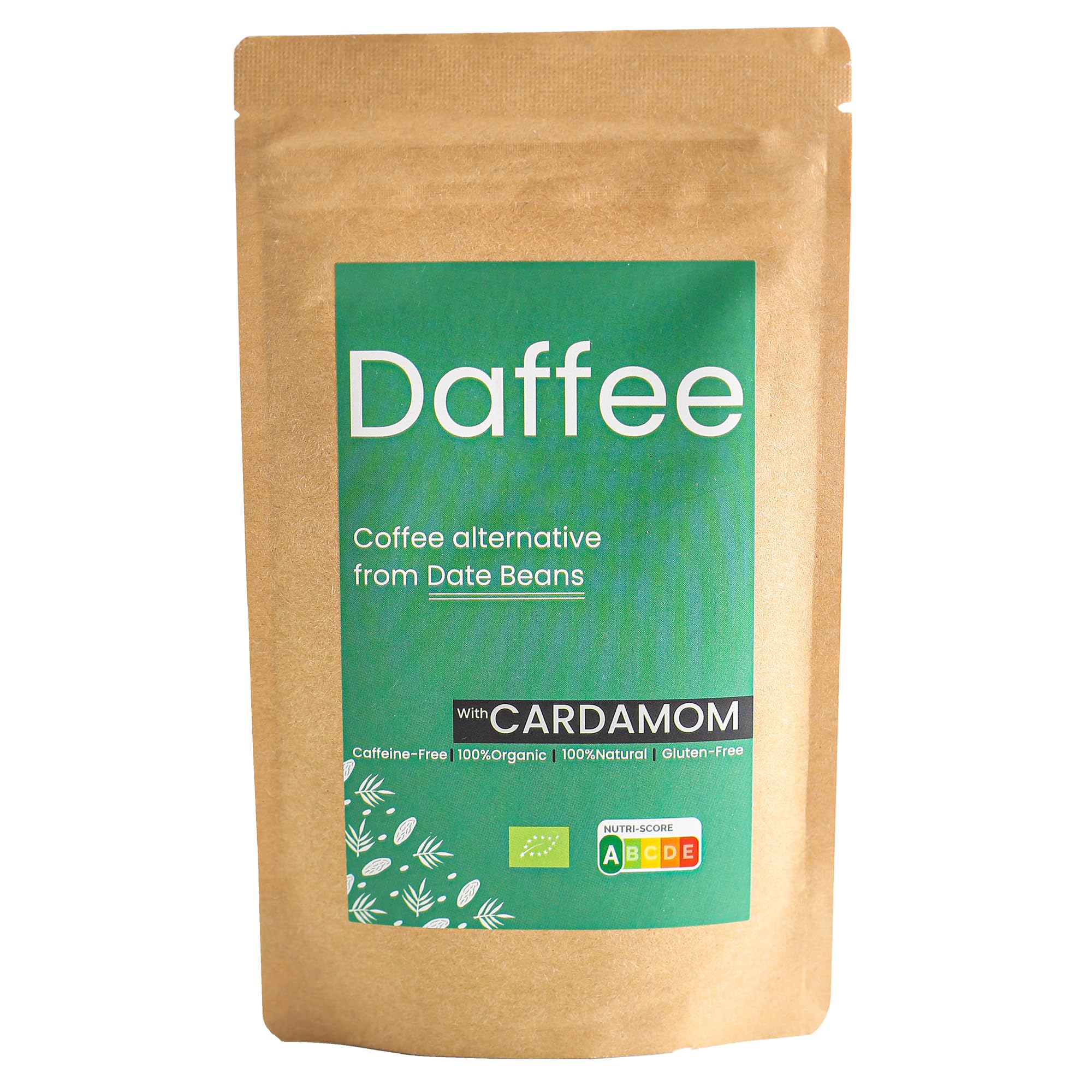 Daffee Organic Date Coffee Alternative with Cardamom - Caffeine-Free (250g)