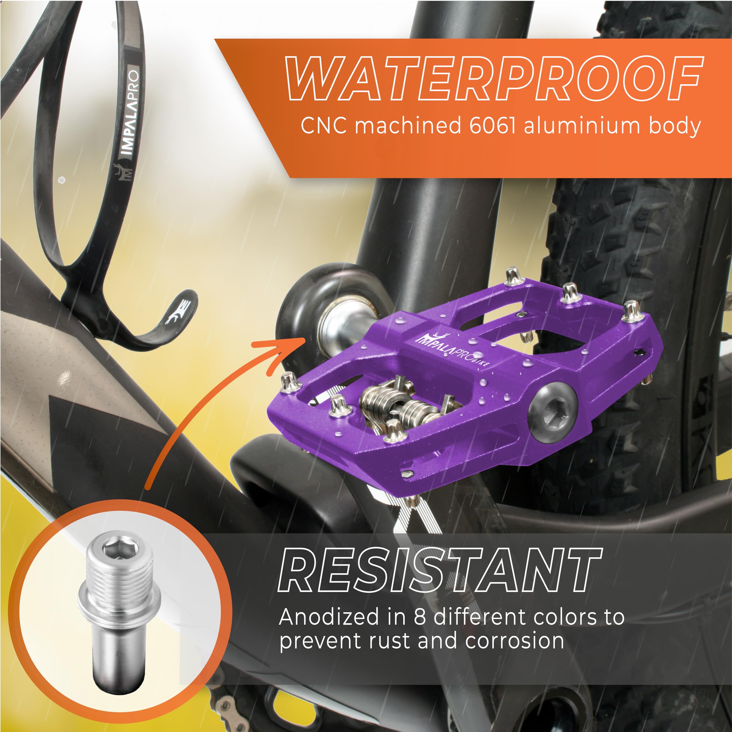 IMPALAPRO Dual Function MTB Pedals | Shimano SPD Compatible Flat Pedals