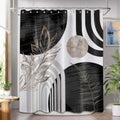 LanZanthic Boho Shower Curtain | Black and White Waterproof Fabric – 180x180cm