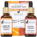 Eclat Skincare Vitamin C & Retinol Face Serum Set - Anti-Aging 2 Pack