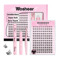 Wosheer DIY Cluster Lashes Kit | D Curl Wispy Lash Extensions with Bond