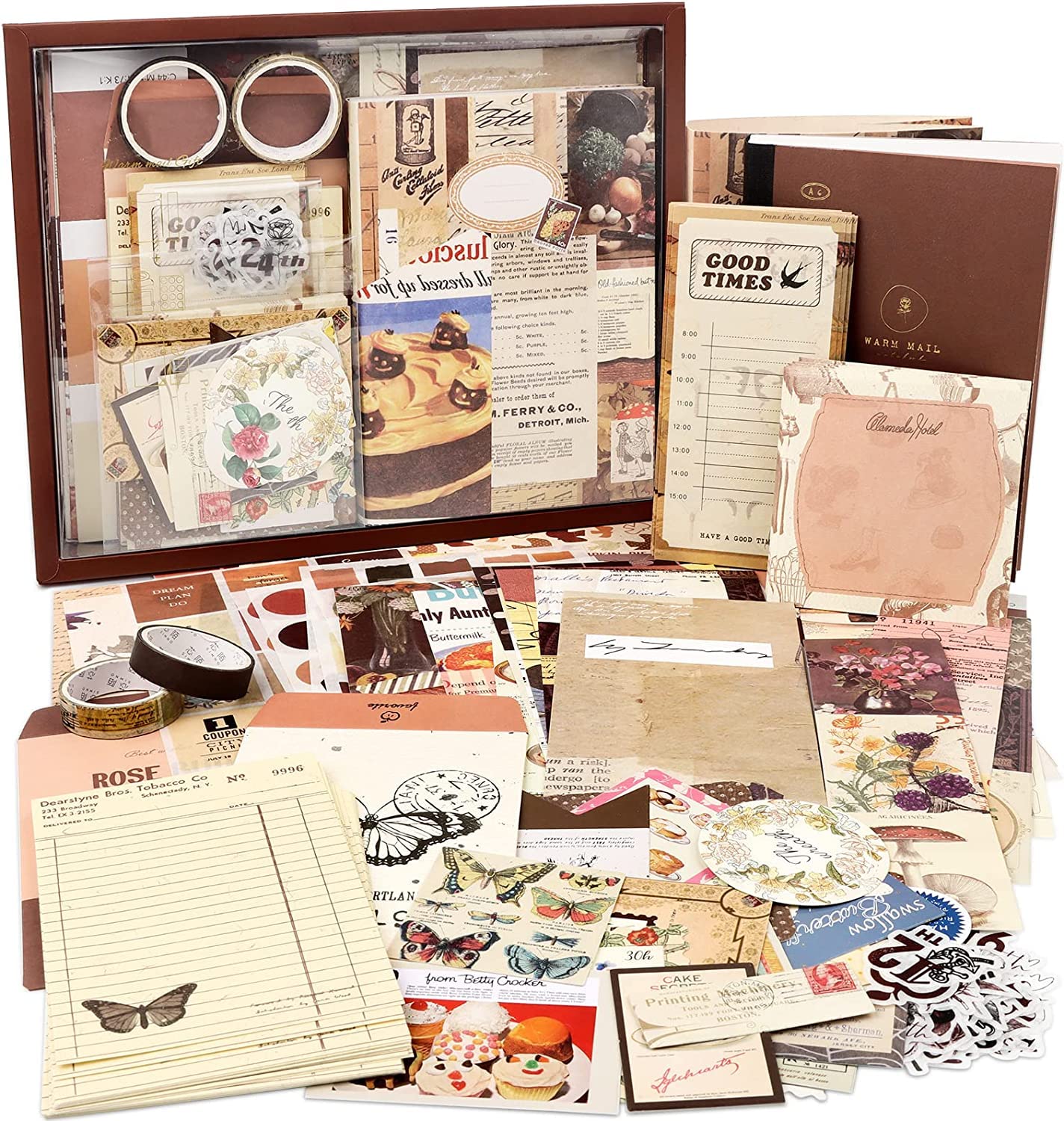 Draupnir Vintage Scrapbook Kit | 346pc Junk Journal Set with A6 Notebook