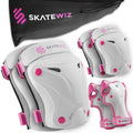 SKATEWIZ Kids Knee and Elbow Pads Set | Pink Protective Gear - Small