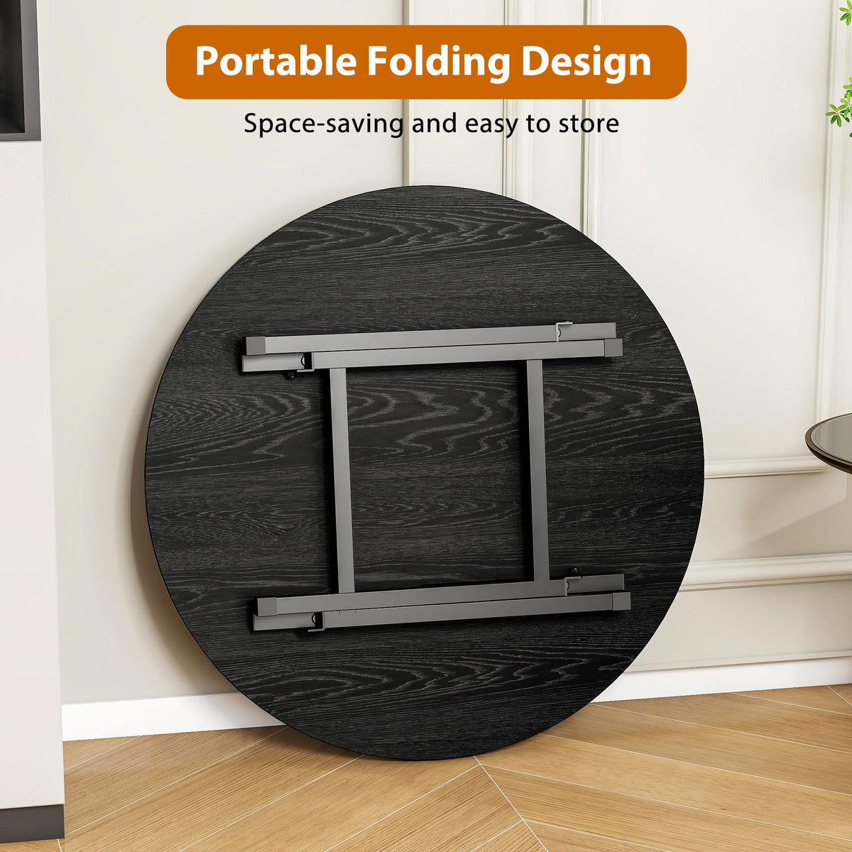 BOPRHOM Folding Coffee Table,Round Coffee Tables for Living Room/Bedroom,Space Saving Small Foldable Coffee Tables,Tea Table Side Table Center Table - image 5