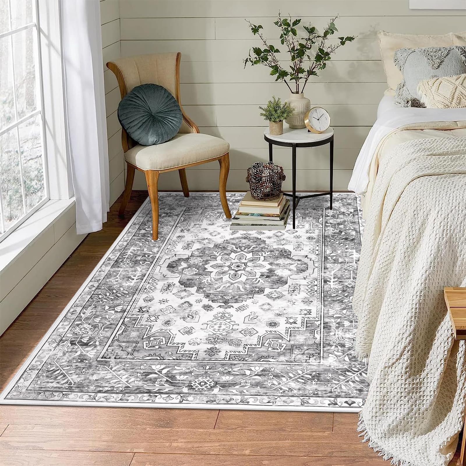 Enyhom Vintage Boho Area Rug – 120x180cm Machine Washable Non-Slip Carpet