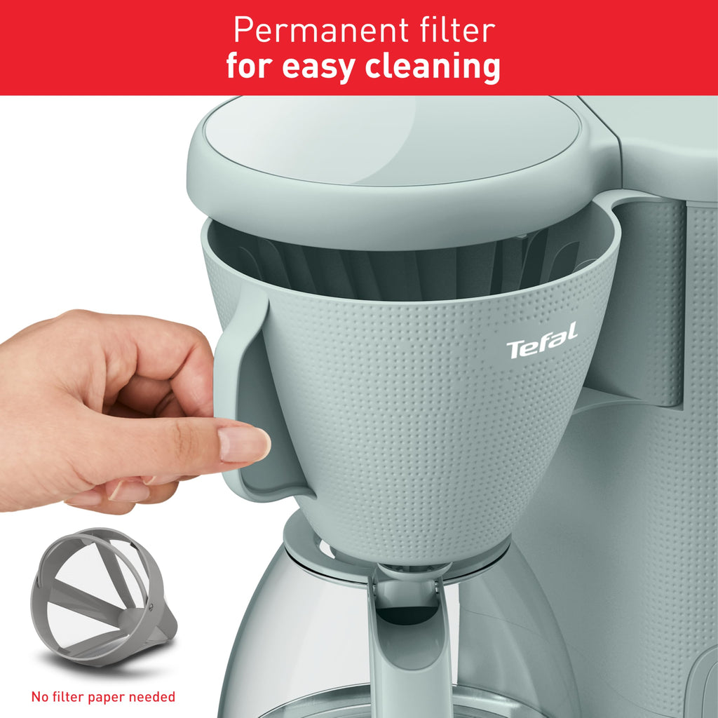 Tefal Morning Filter Coffee Maker – 1.25L Eucalyptus Drip Machine