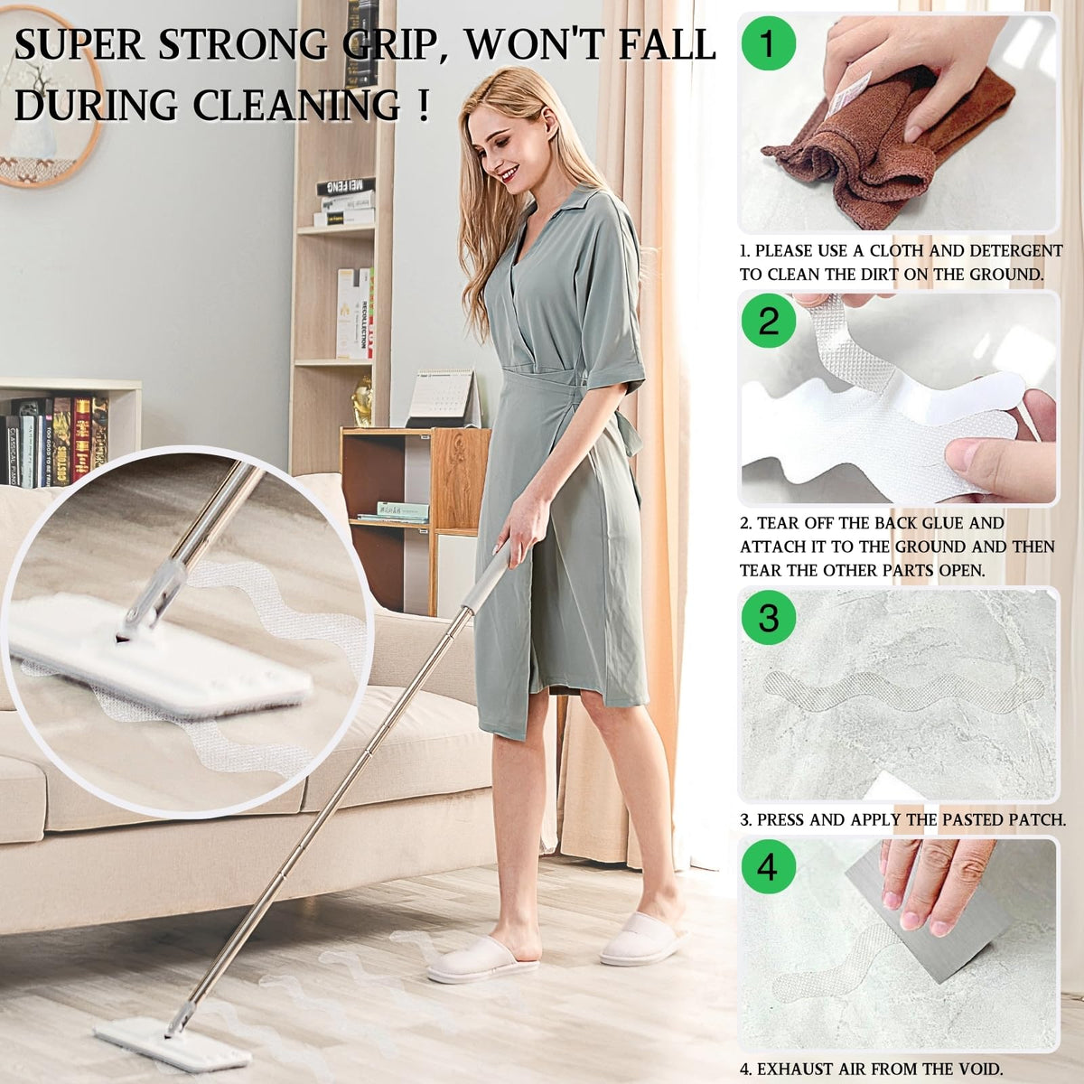 LUFFLOK 24 Pcs Bath Stickers Non Slip Bath Stickers Transparent - image 4