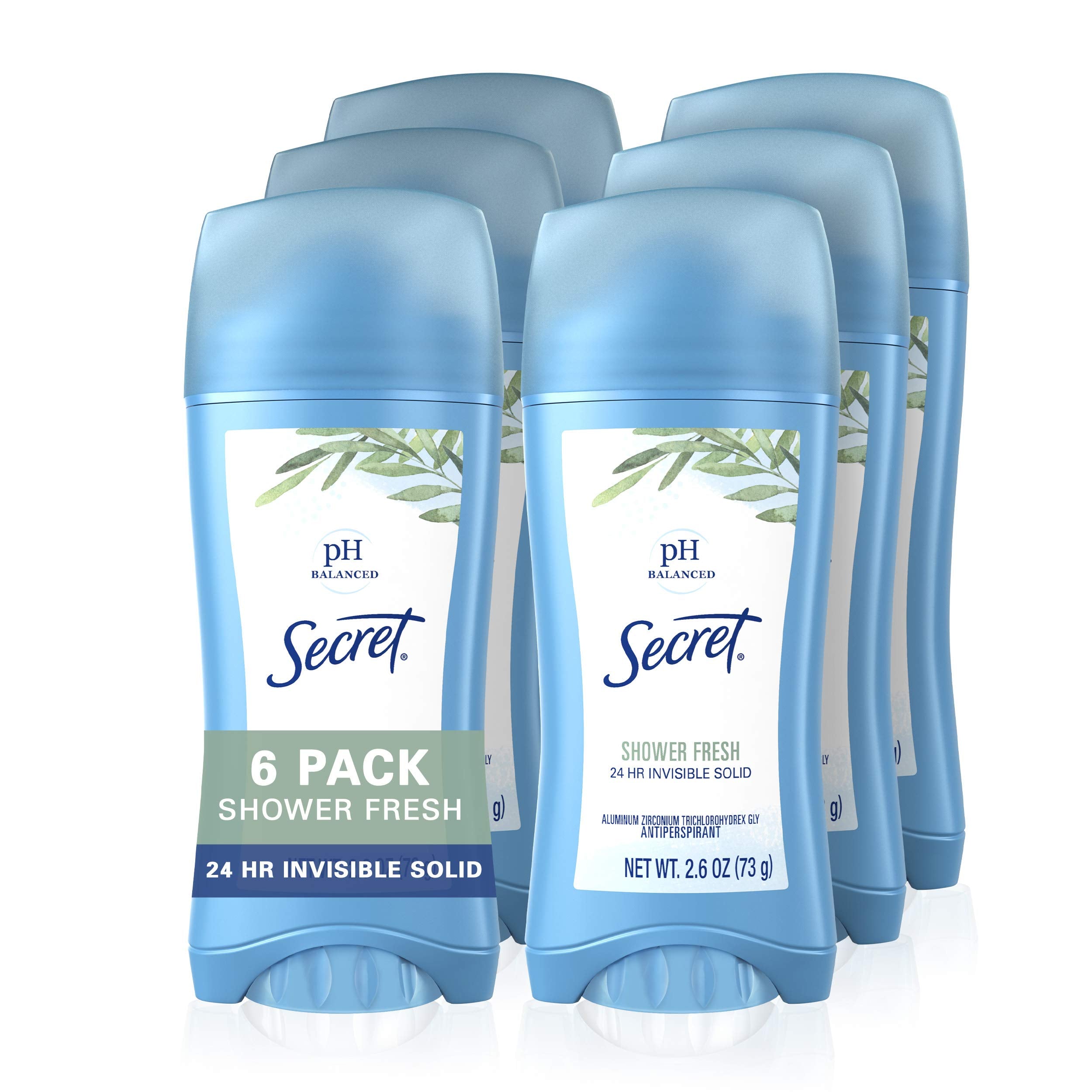 Secret Shower Fresh Invisible Solid Antiperspirant Deodorant, 6 Pack