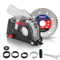 HERZO 5 Inch Angle Grinder Dust Shroud with Diamond Saw Blade