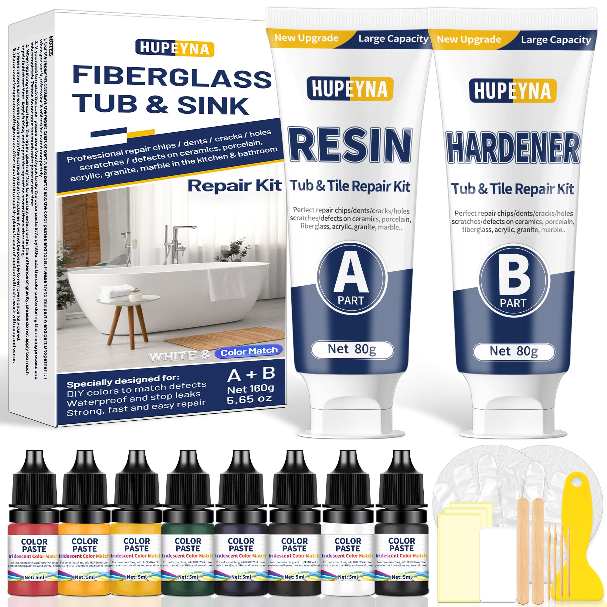 Fiberglass Repair Kit for Bathtub, Tile, and Porcelain