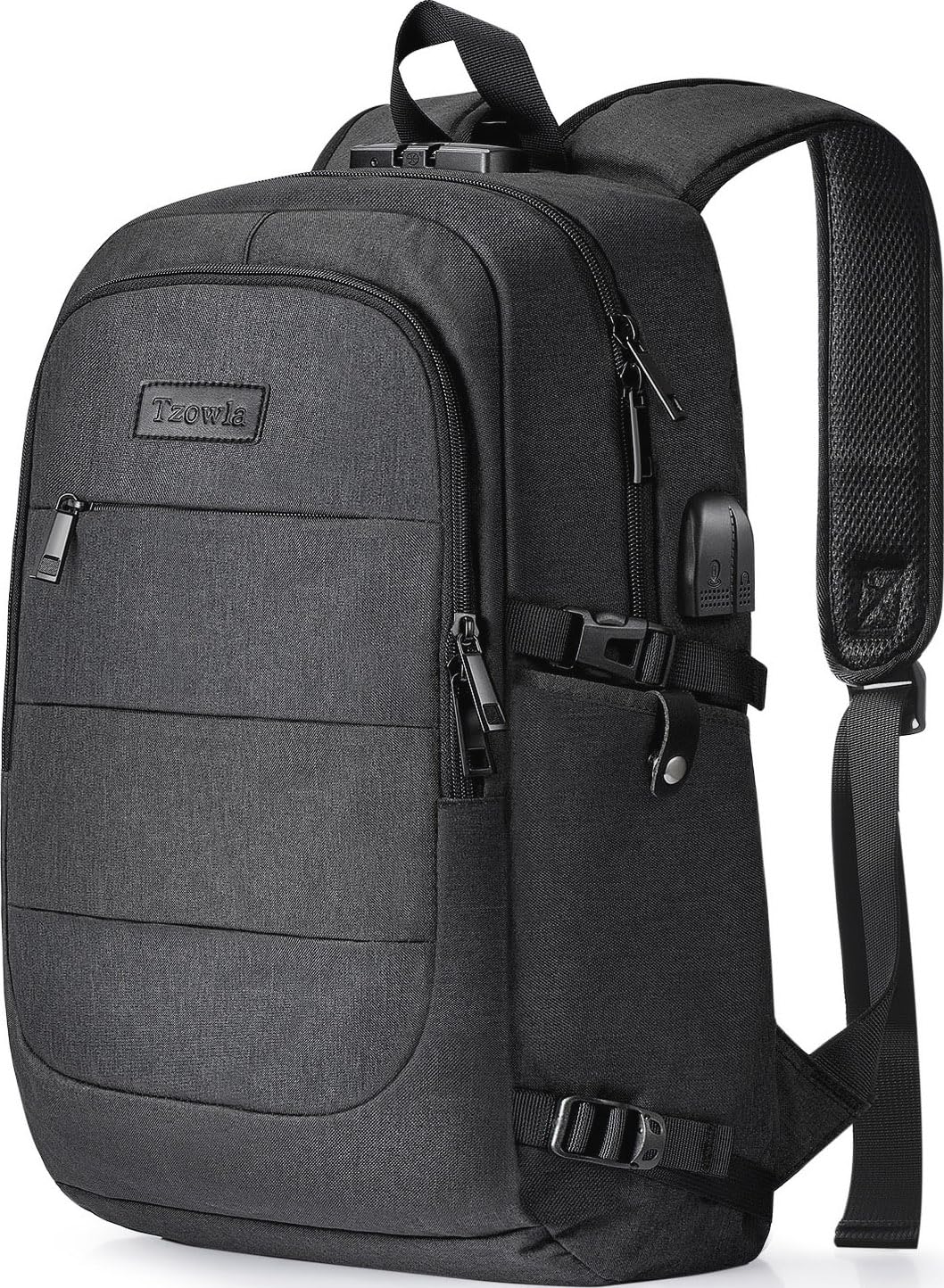 Tzowla 15.6 Inch Laptop Backpack – Anti-Theft Travel Bag with USB Port