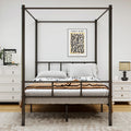 ARFARLY King Metal Canopy Bed Frame | Heavy Duty Platform with Headboard