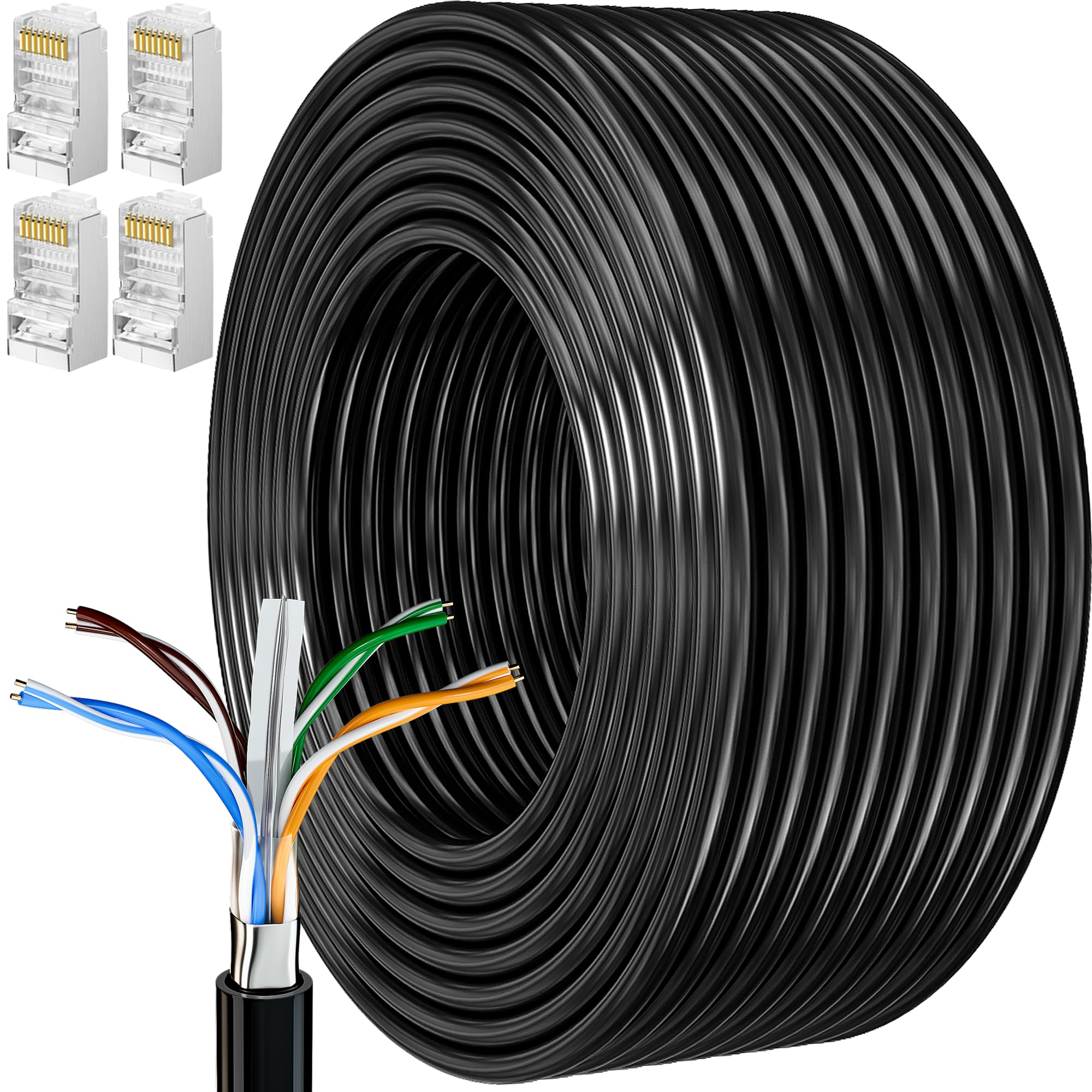MEIPEK Cat 6 Ethernet Cable – 20m Shielded FTP 23AWG High Speed RJ45