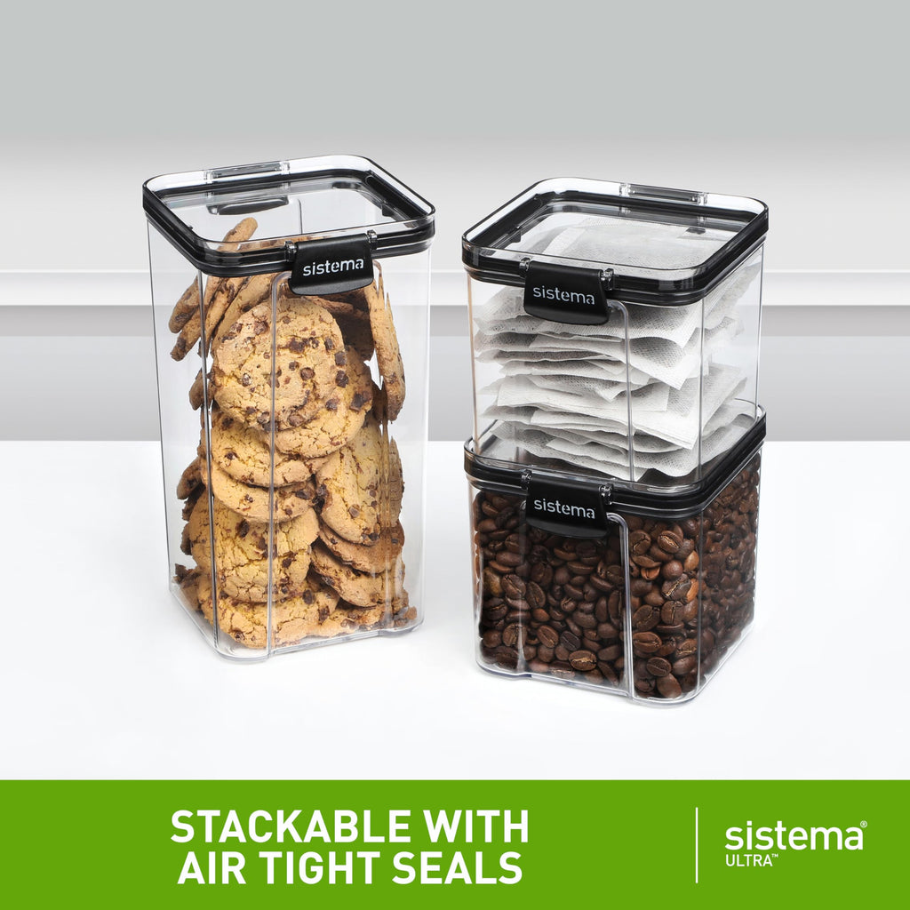 Sistema Ultra Square Airtight Food Storage Containers - 5 Piece Set