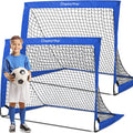 Display4top Set of 2 Pop-up Football Goals – Foldable Kids Soccer Nets