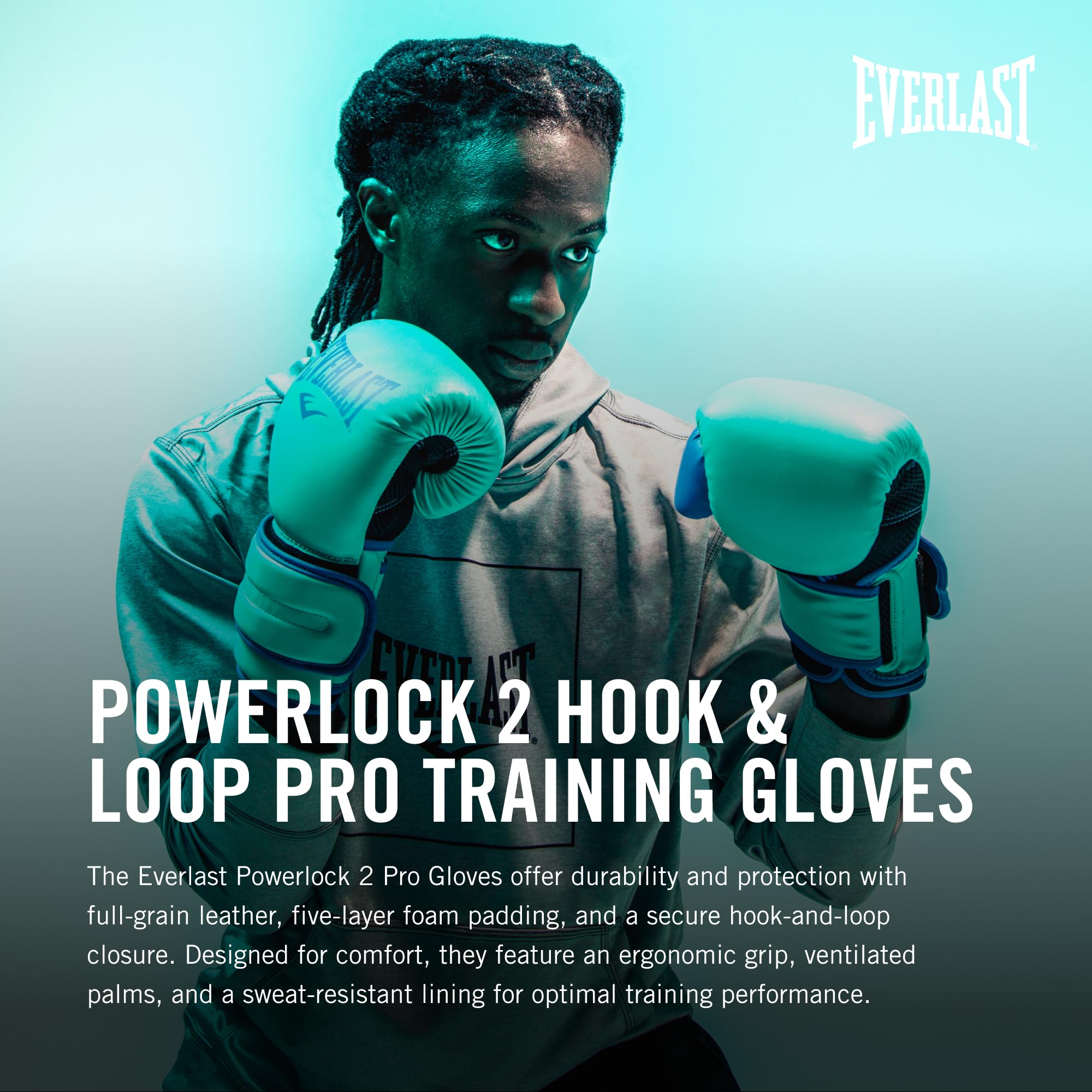 Everlast Powerlock 2R Training Boxing Gloves - Charcoal - 14oz