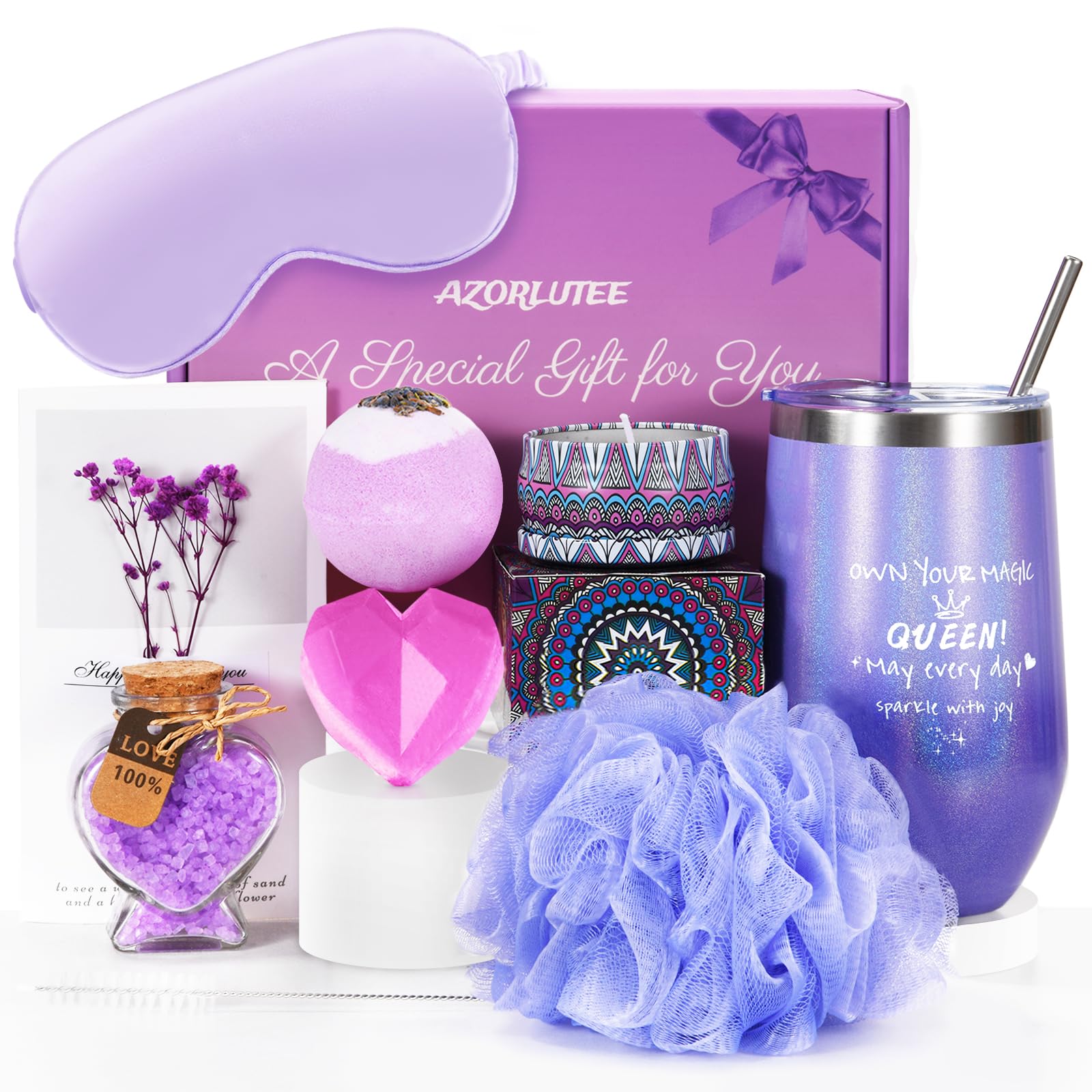 Lavender Spa Bath Gift Set | 8-Piece Luxury Self Care Kit