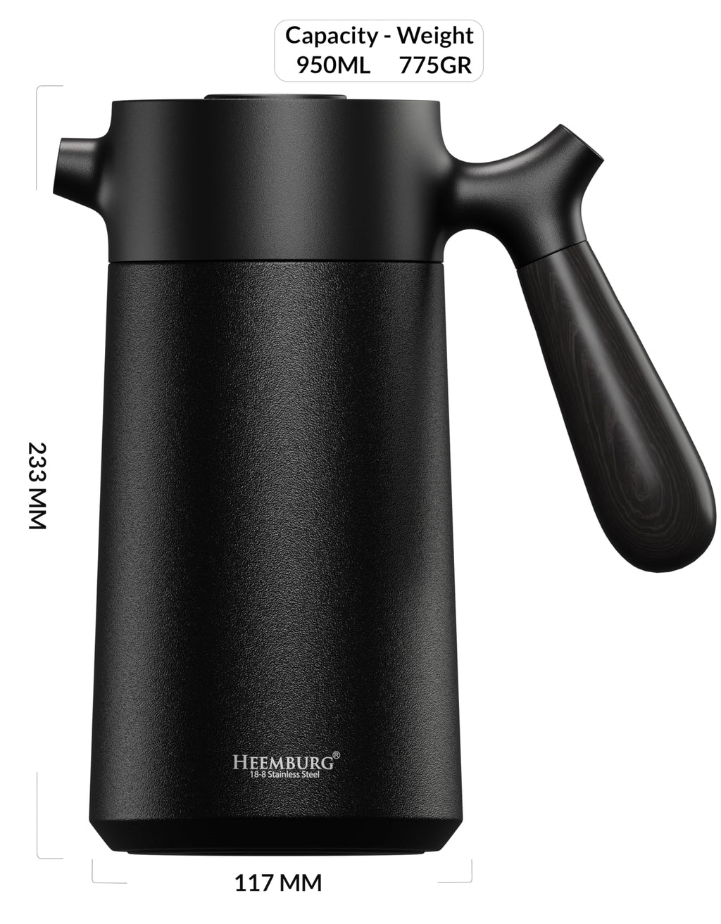 Heemburg French Press – 1000ml Double Wall Stainless Steel Coffee Maker