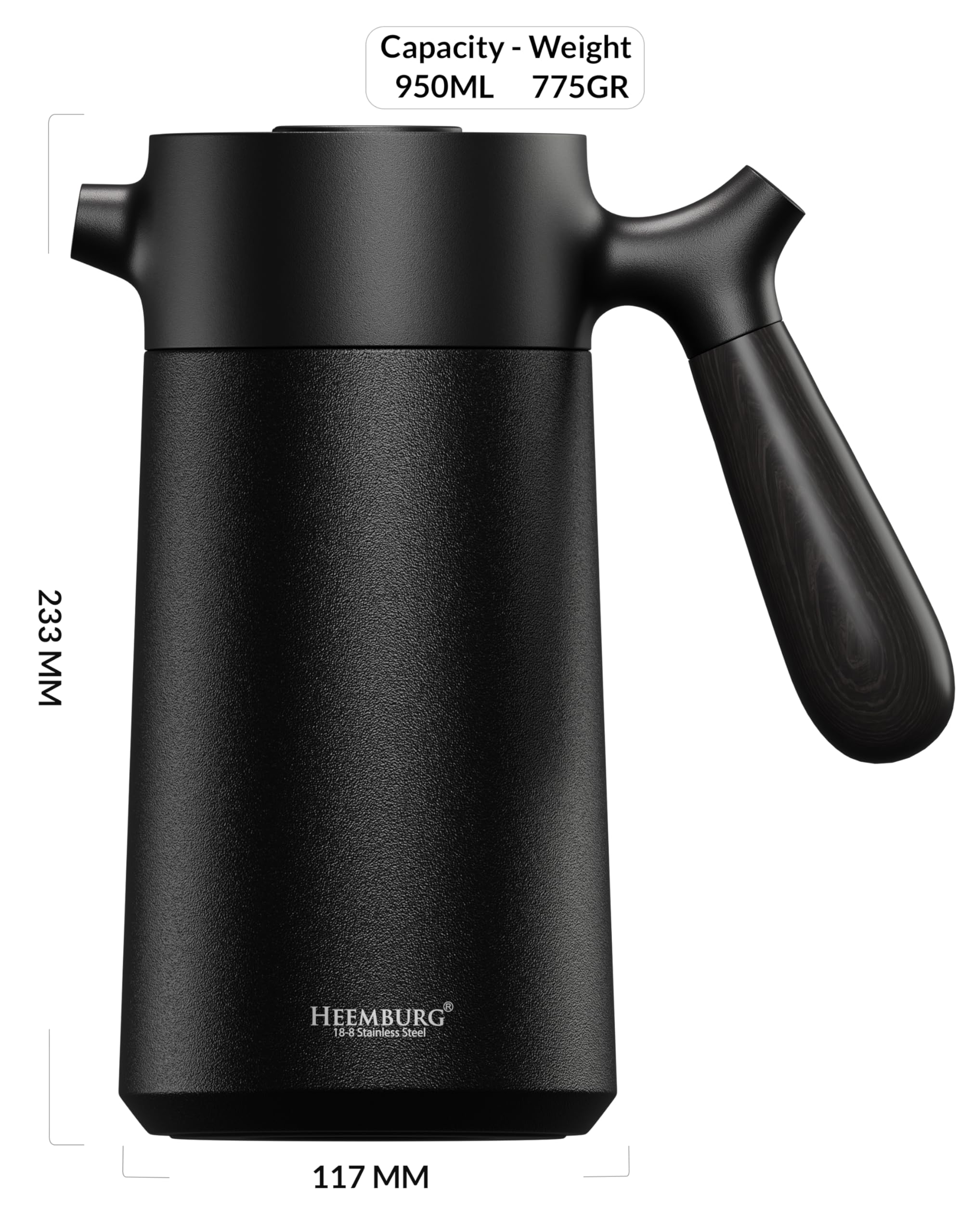 Heemburg French Press – 1000ml Double Wall Stainless Steel Coffee Maker