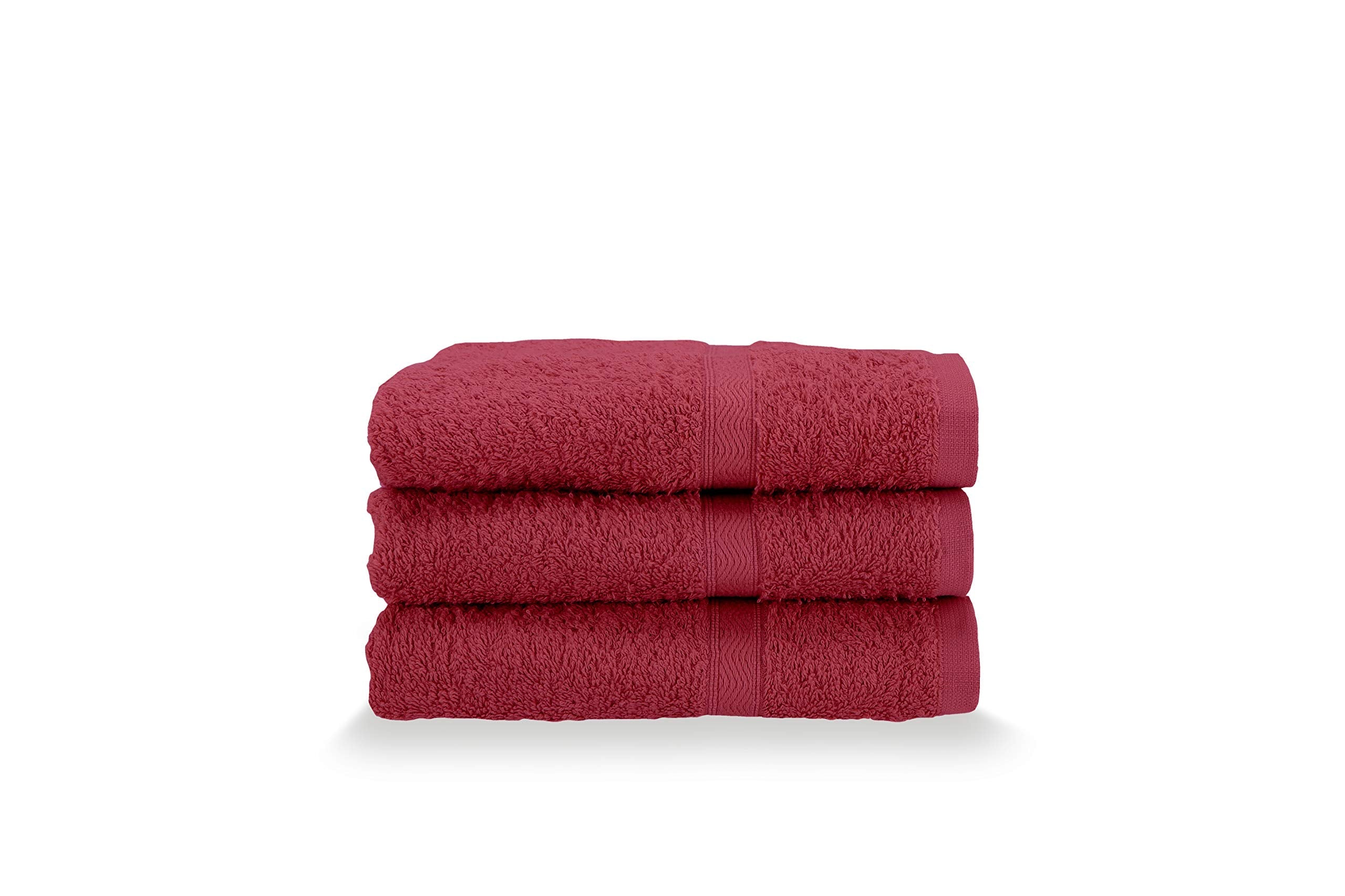 Gabel Guest Towels – Set of 3 Pure Cotton Hydrophilic Sponge – Bordeaux