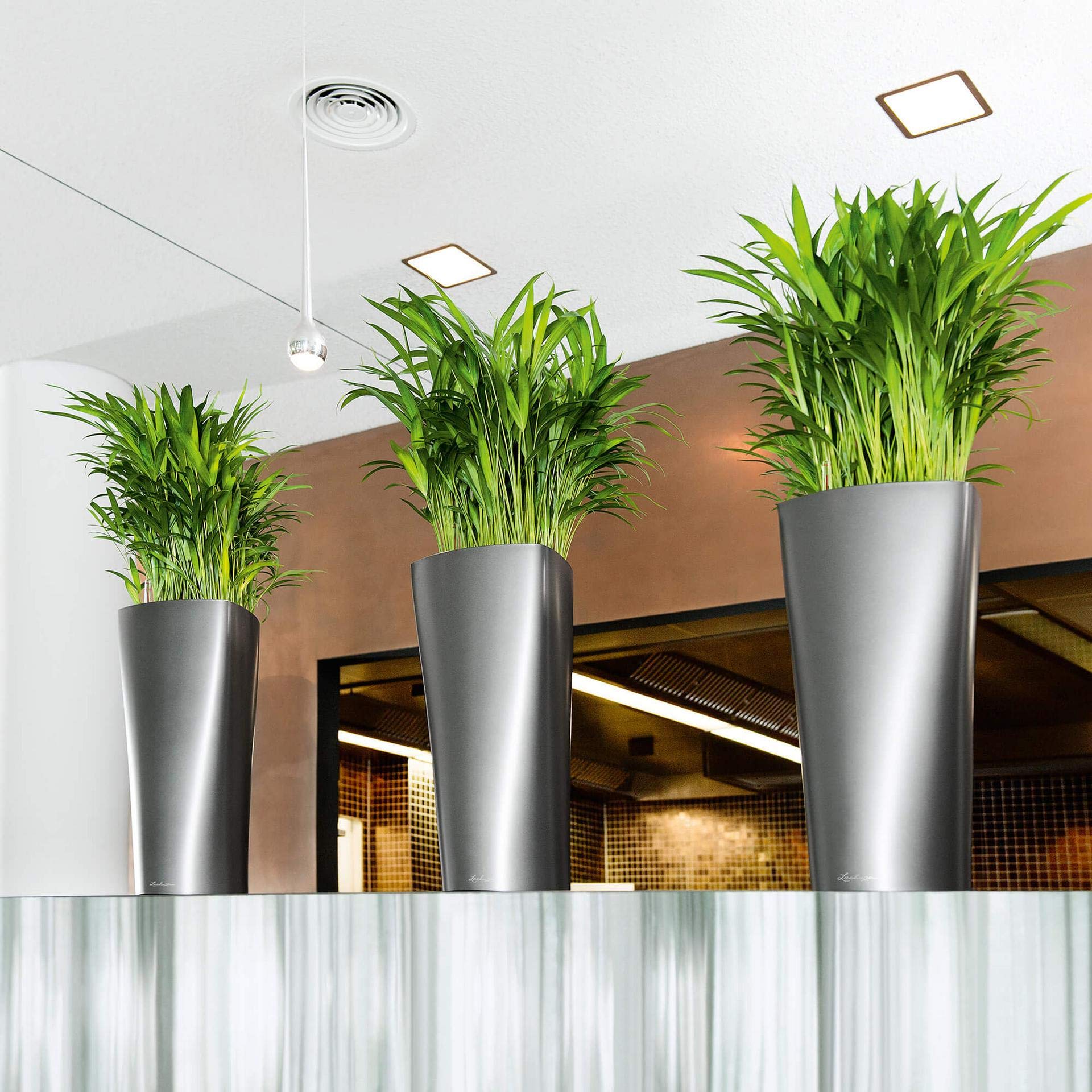 LECHUZA DELTA Premium 30 Self-Watering Planter – Anthracite Metallic