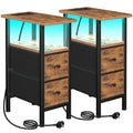 LOAKEKEL Narrow Bedside Table Set of 2, Slim Side Table for Bedroom - image 1
