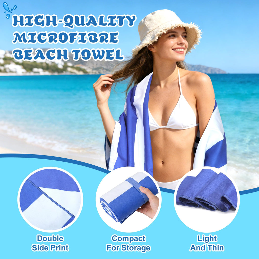 Anavasi Microfibre Beach Towels for Adults, 1 Pack 180 x 90cm 100% Recycled - image 5