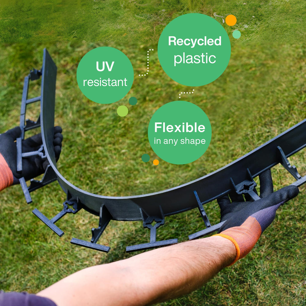 Jolof Store 12m Flexible Lawn Edging – Invisible Plastic Garden Border