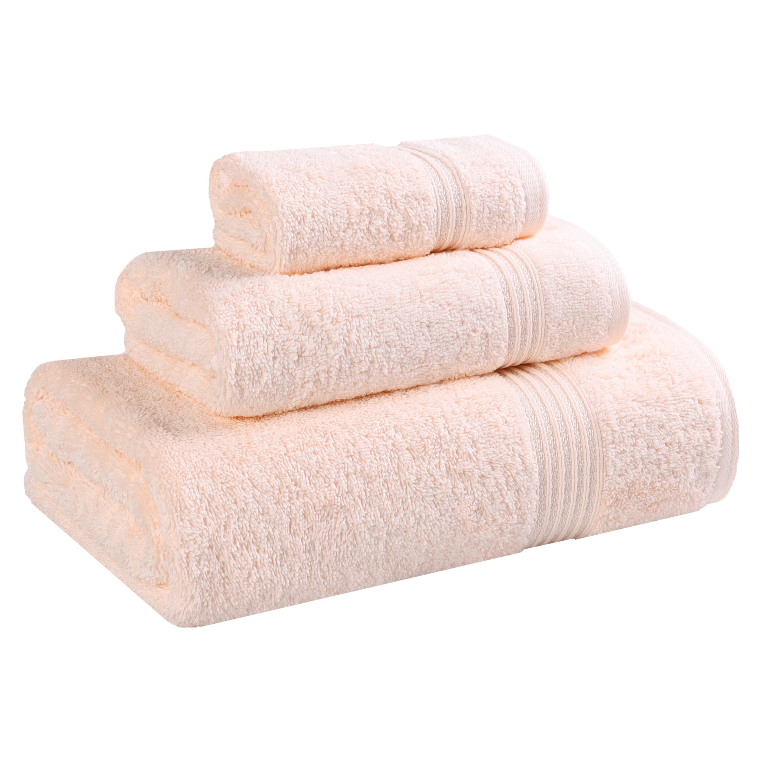 Superior 100% Long-Staple Combed Cotton 3-Piece Towel Set - Peach