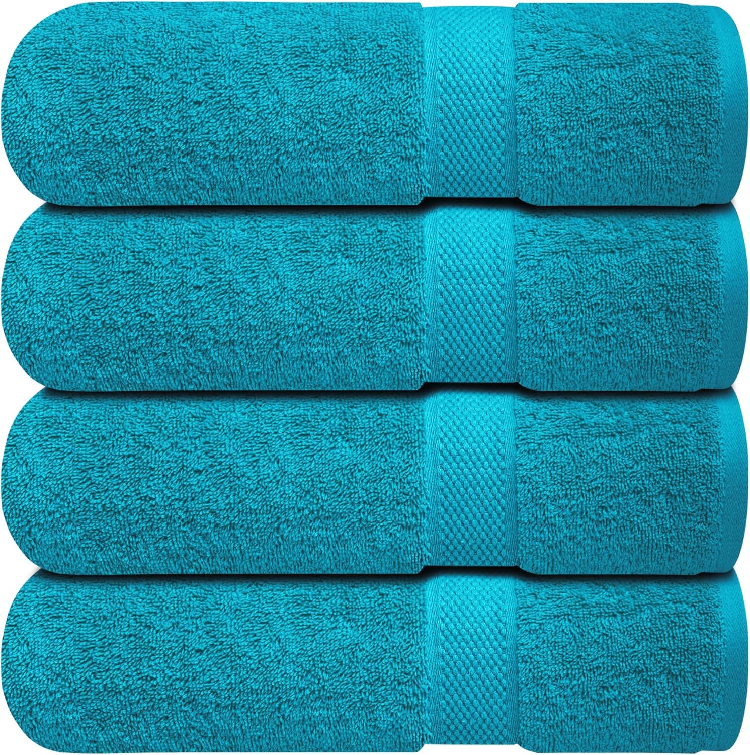 Infinitee Xclusives 100% Cotton Bath Towels Set of 4 | Serene Teal