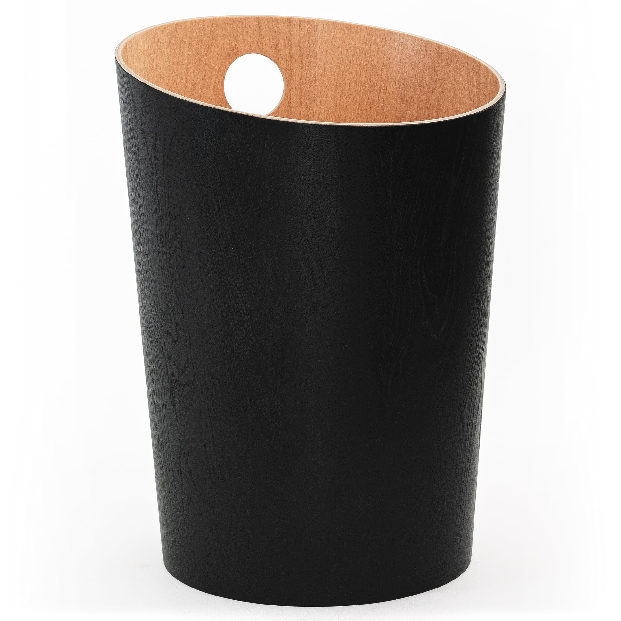 Kazai Bennet Real Wood Veneer Paper Bin – Oak Minimalist Waste Basket