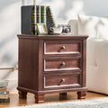 LELELINKY Farmhouse Nightstand – 3-Drawer Rustic Wood Bedside Table