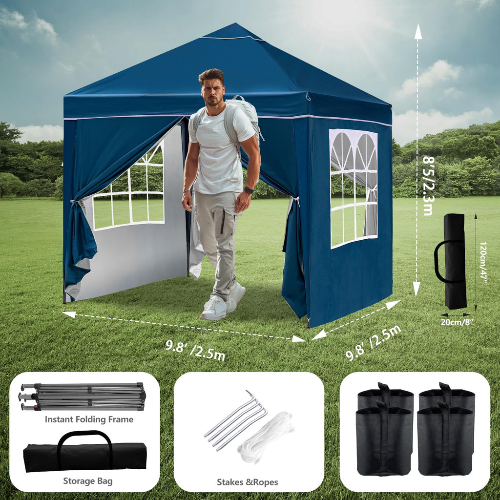 Jolof Store Pop Up Gazebo – Weather-Resistant Event Canopy with Sidewalls, Blue