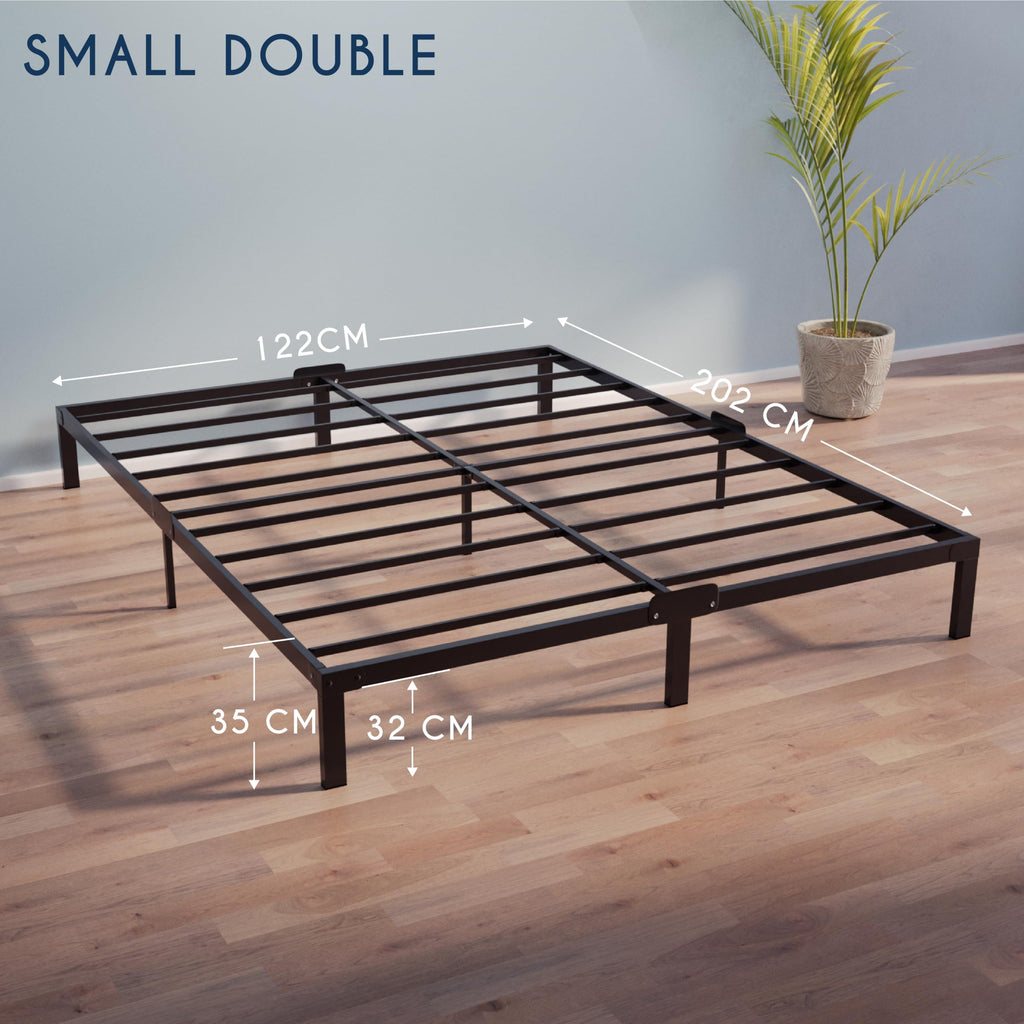 Dreamzie Metal Bed Frame 120x200 - Sturdy Base with Underbed Storage