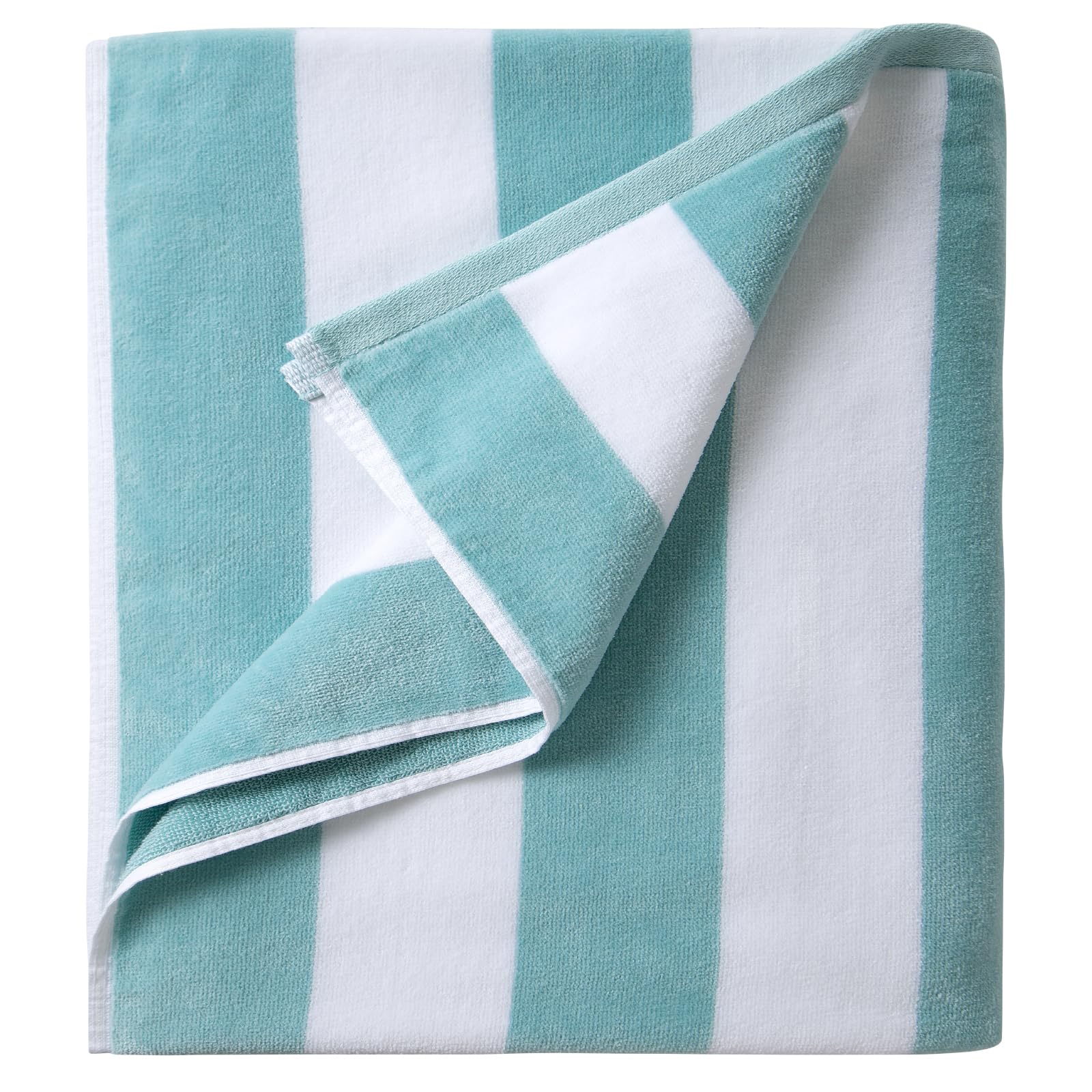 LULUHOME Oversized Beach Towel – 100% Cotton 36x70 Mystical Blue Striped