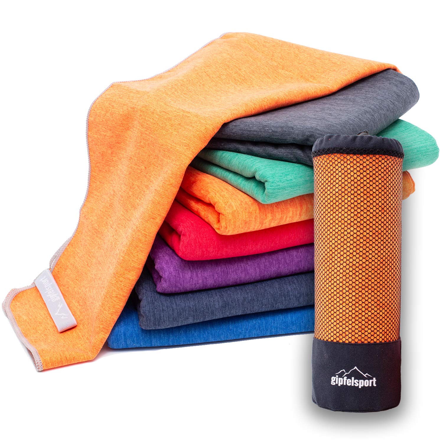 Gipfelsport Microfibre Towel – Quick Dry XL 180x80cm Sports Towel Orange