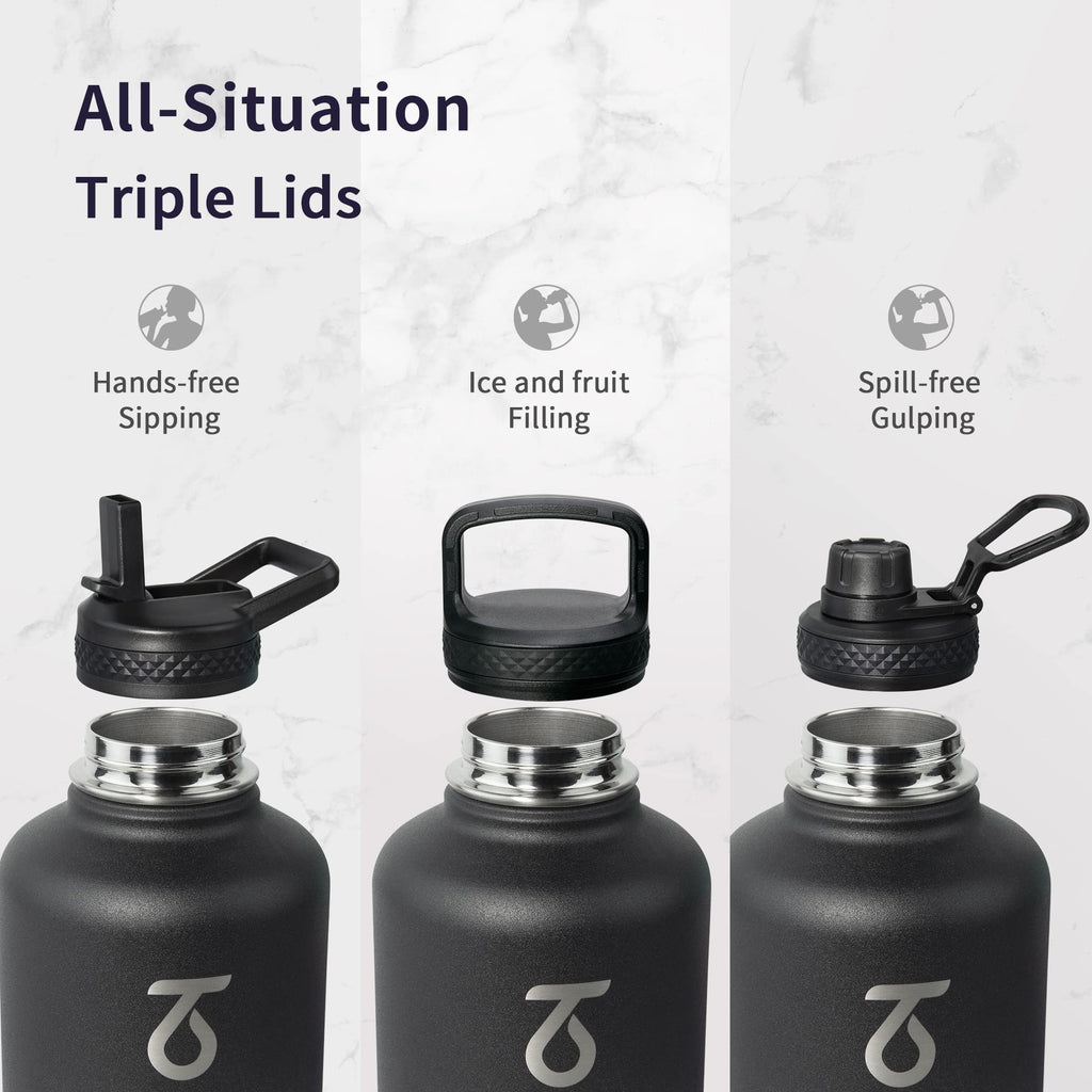 Trebo 2L Insulated Stainless Steel Water Bottle with Paracord Handle
