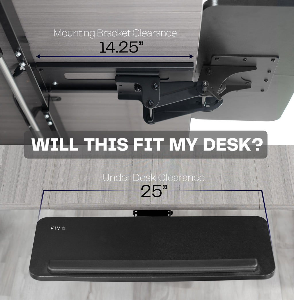 VIVO Ergonomic Under Desk Keyboard Tray - Adjustable Mouse Platform