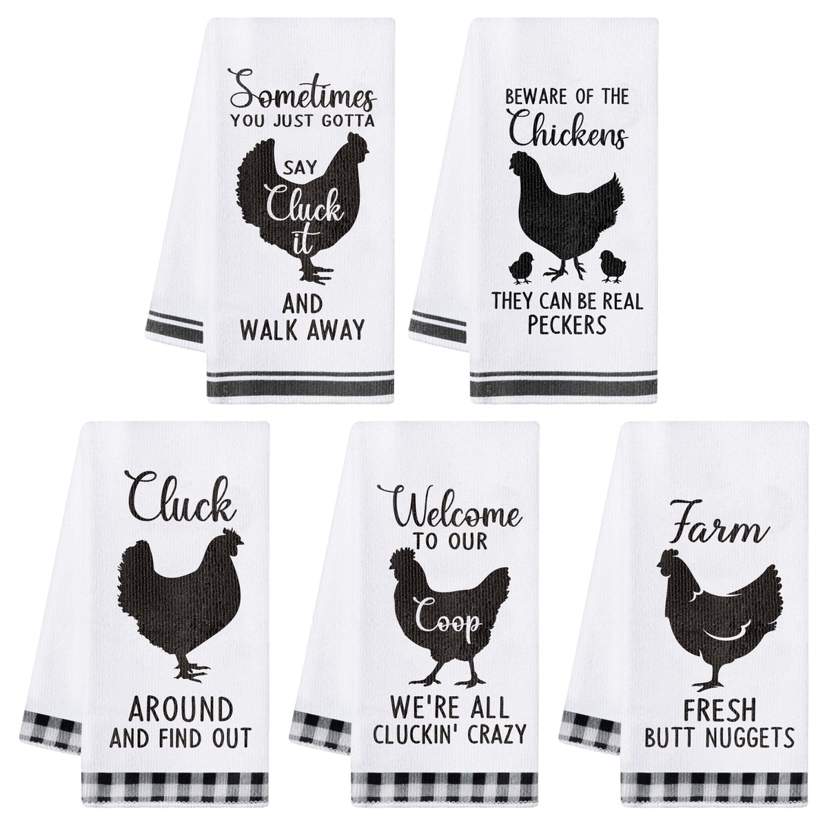 R HORSE 5Pcs Kitchen Dish Towels - Funny Dishcloths Gift, Absorbent - image 1