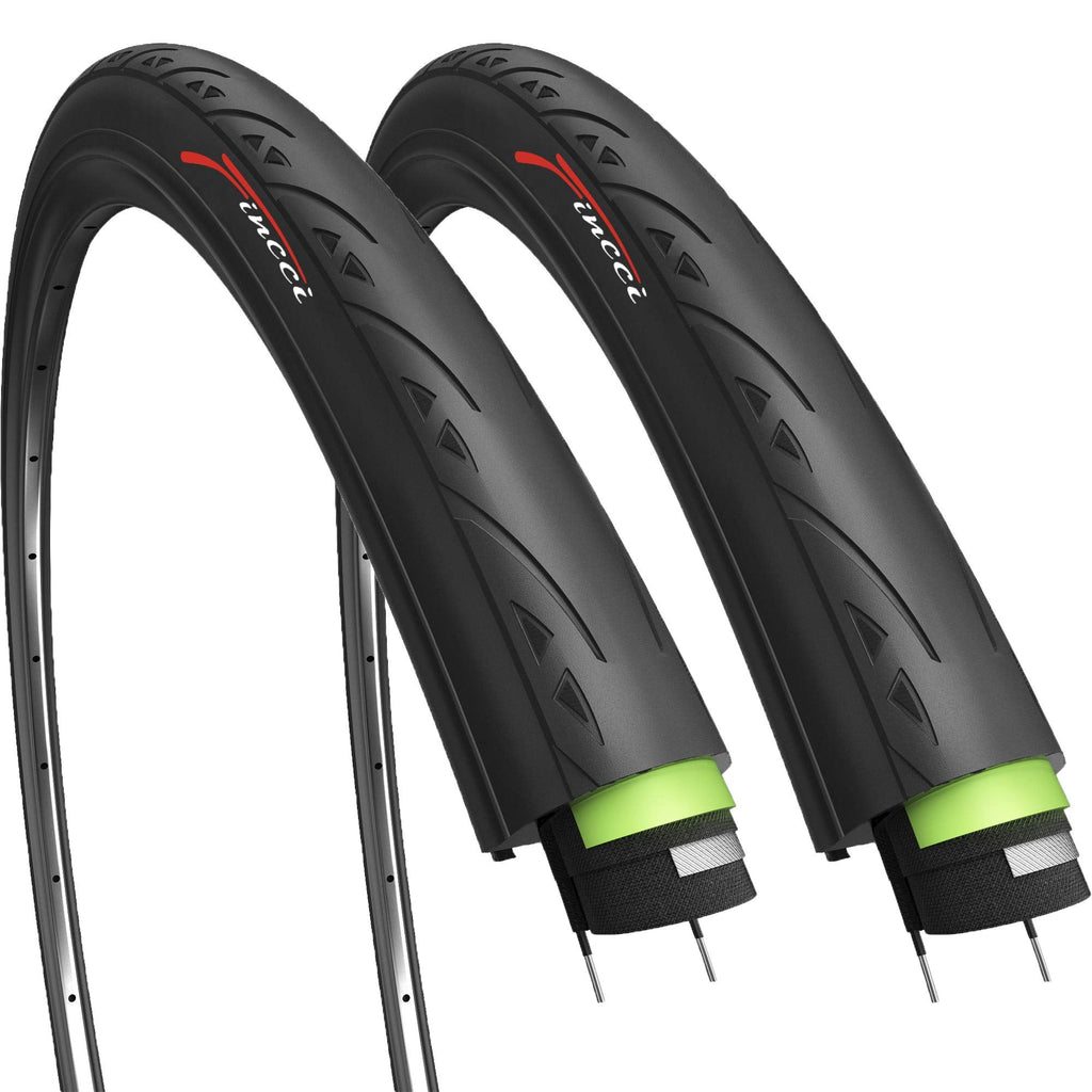 Fincci 700x25c Road Bike Tyres - Pair 3mm Puncture Protection 60 TPI