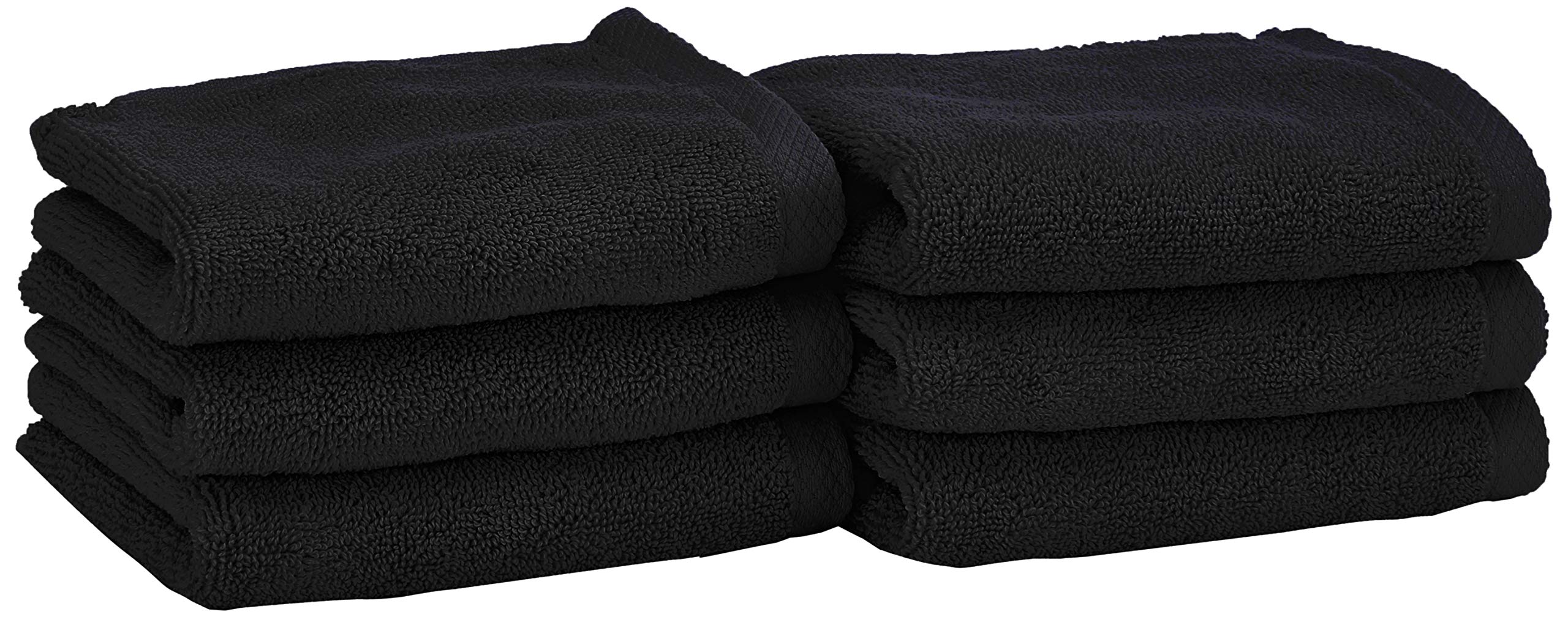 Heckett Lane Guest Towel Set of 6 – 100% Cotton Night Black 30x50cm