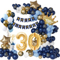 Jolof Store 30th Birthday Decorations - Navy Blue & Gold Balloon Arch Kit