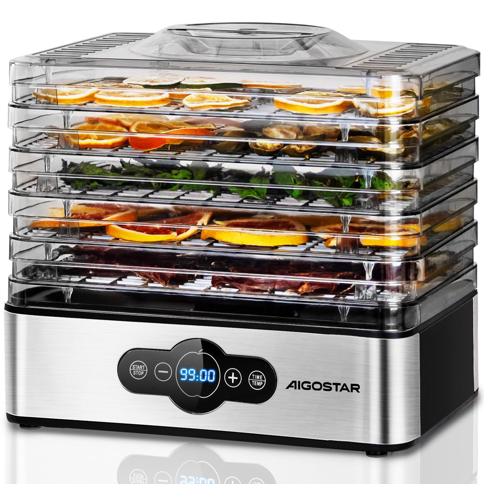 Aigostar 5-Tier Food Dehydrator | 240W Dryer with 99H Timer & LED Display