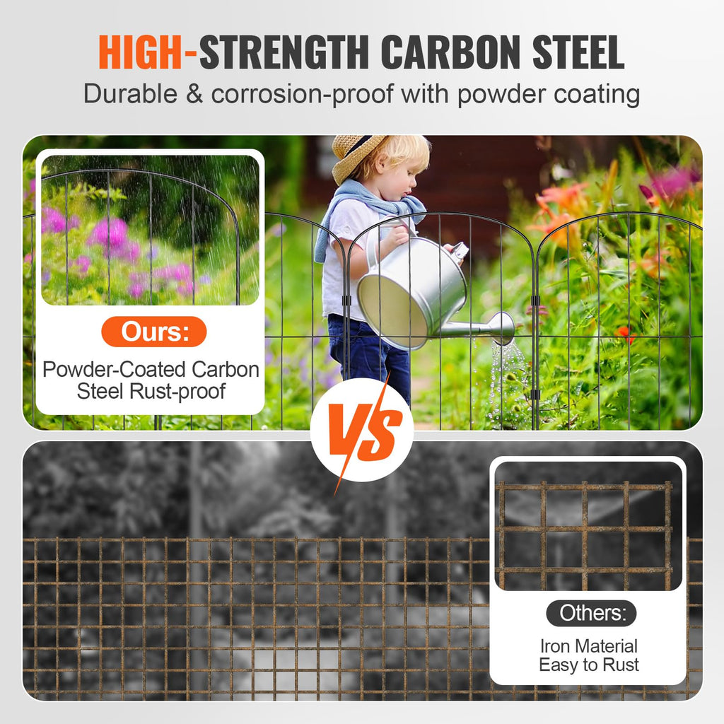 VEVOR No Dig Animal Barrier – 28 Pack Metal Garden Fence, 24x13 Inch