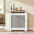 Tall Radiator Cover – 90cm Modern Slatted MDF Heater Shelf
