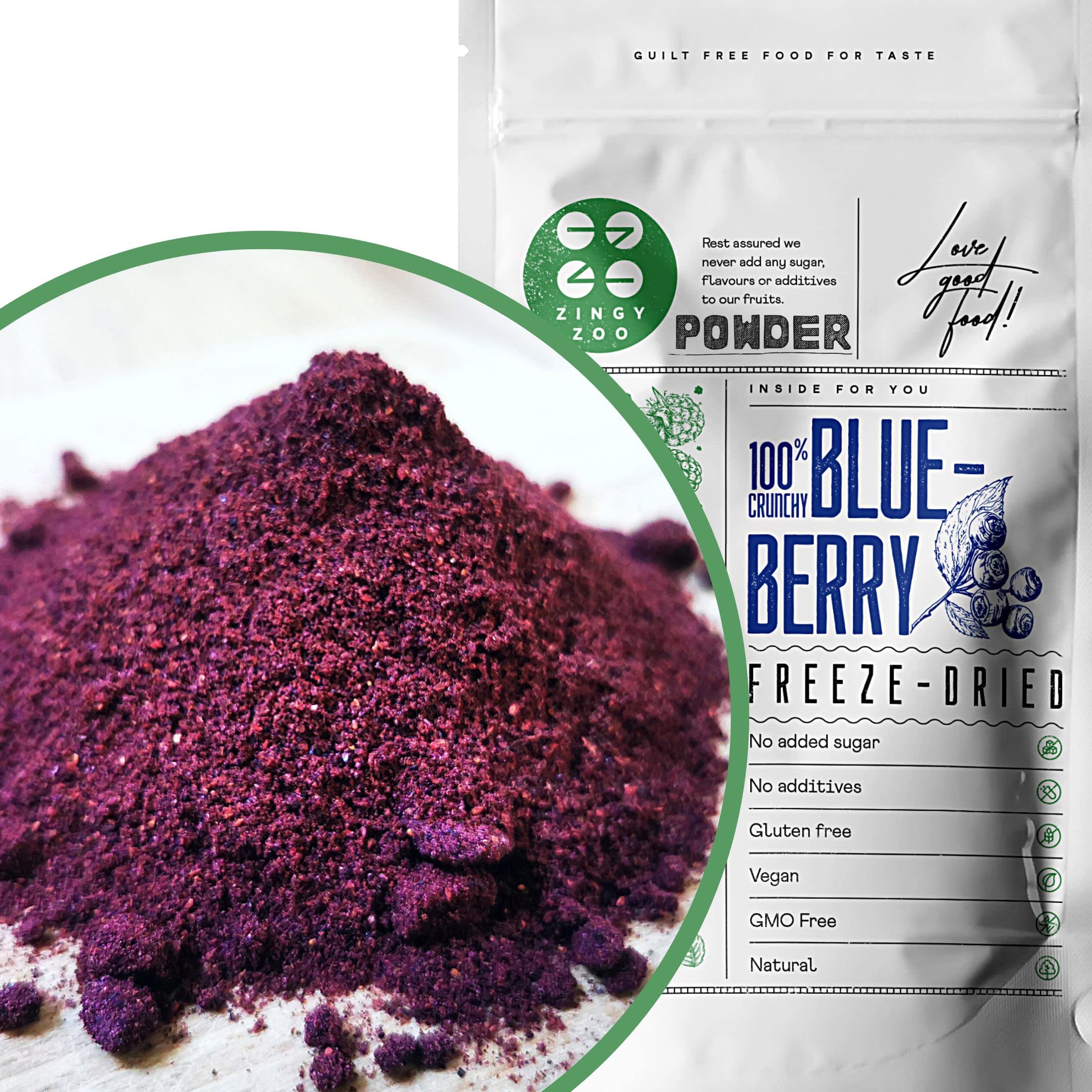 ZingyZoo Wild Blueberry Powder – 500g Freeze Dried Bilberry Superfood