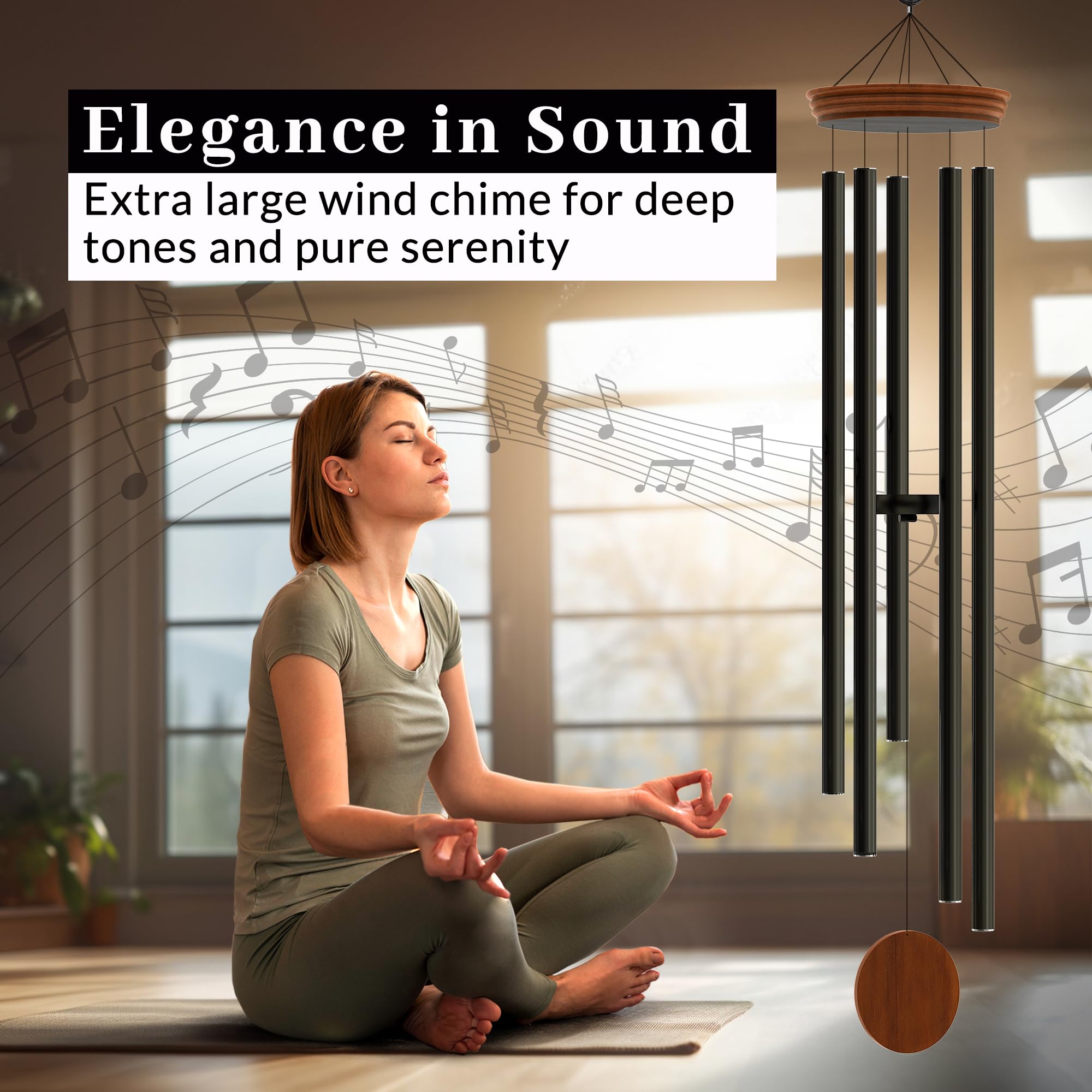 60" Extra Large Wind Chimes - Deep Tone Outdoor Decor